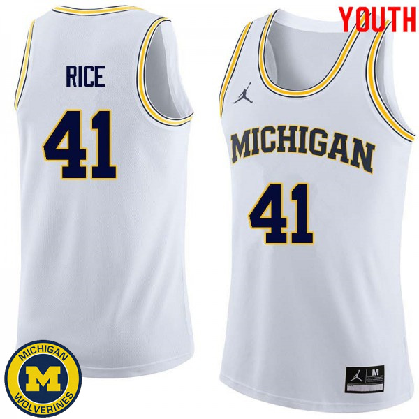 Youth Michigan Wolverines #41 Glen Rice White Fashion Basketball Jersey